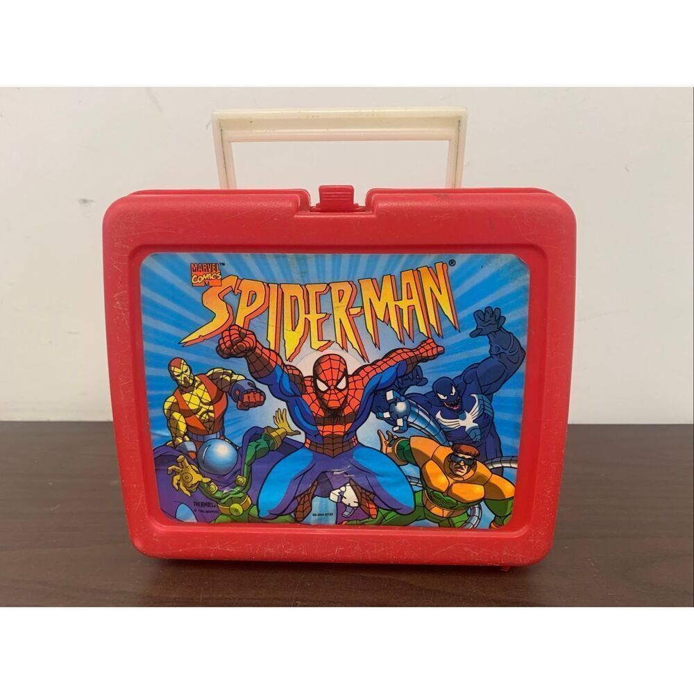Vintage 1995 The Amazing Spider-Man Red Plastic Lunchbox Only